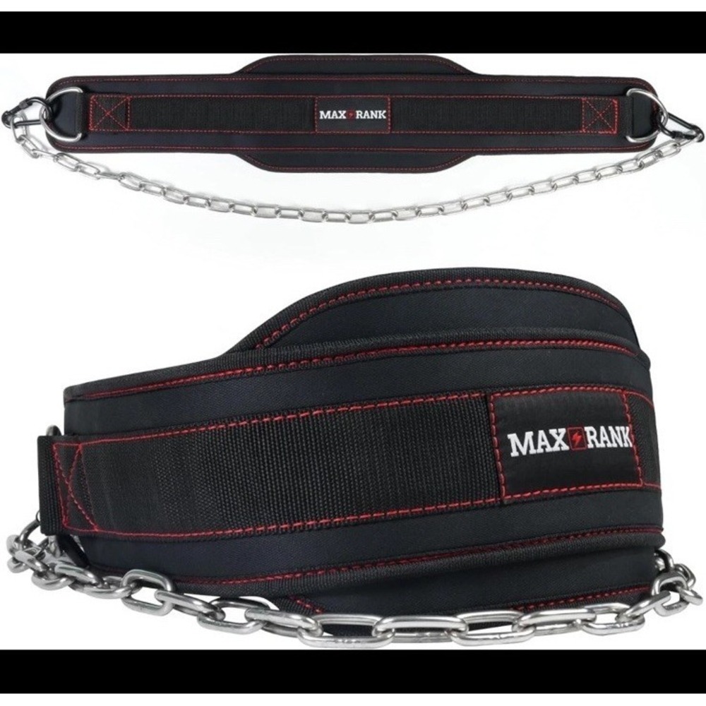 MAXRANK Dip Belt for Weightlifting - 37'' Chain Pull Ups Universal dimensions